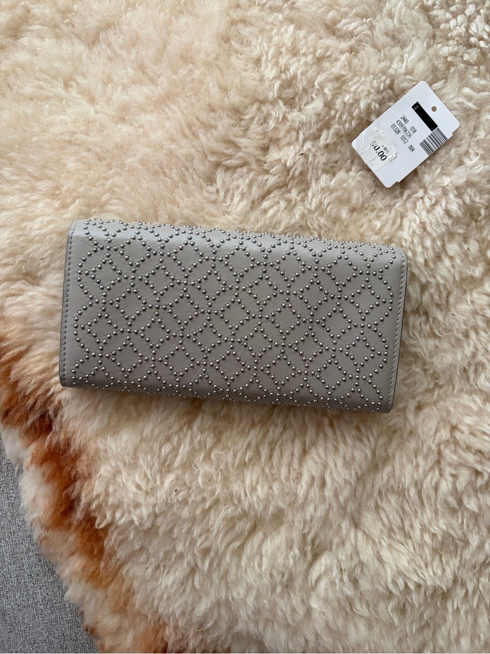 Alaïa Gray Studded Envelope Wallet - Picture 6 of 6